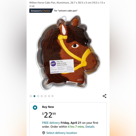 Birthday Pony Cake Pan - Picture 3 of 3